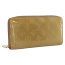 LOUIS VUITTON Vernis Zippy Wallet Wallet Beige Poodle M91761 LV Auth 206068-1