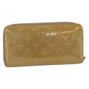 LOUIS VUITTON Vernis Zippy Wallet Wallet Beige Poodle M91761 LV Auth 206068-2