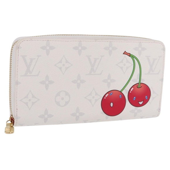 LOUIS VUITTON Monogram Cherry Zippy Long Wallet White M14240 LV Auth 206069SAM
