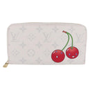 LOUIS VUITTON Monogram Cherry Zippy Long Wallet White M14240 LV Auth 206069SAM-13