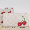LOUIS VUITTON Monogram Cherry Zippy Long Wallet White M14240 LV Auth 206069SAM-12