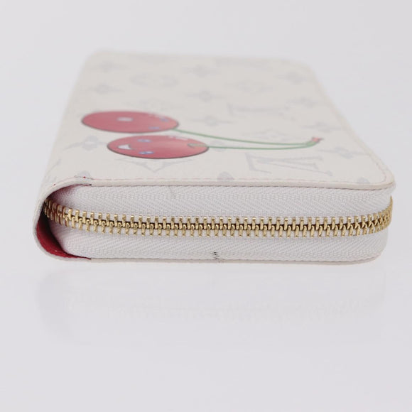 LOUIS VUITTON Monogram Cherry Zippy Long Wallet White M14240 LV Auth 206069SAM