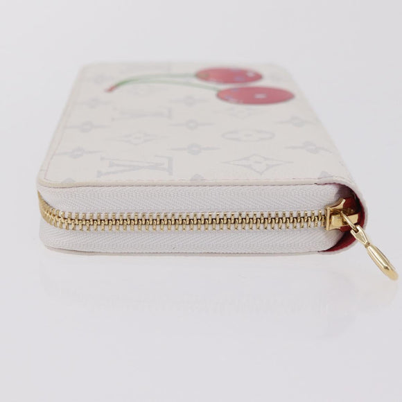 LOUIS VUITTON Monogram Cherry Zippy Long Wallet White M14240 LV Auth 206069SAM