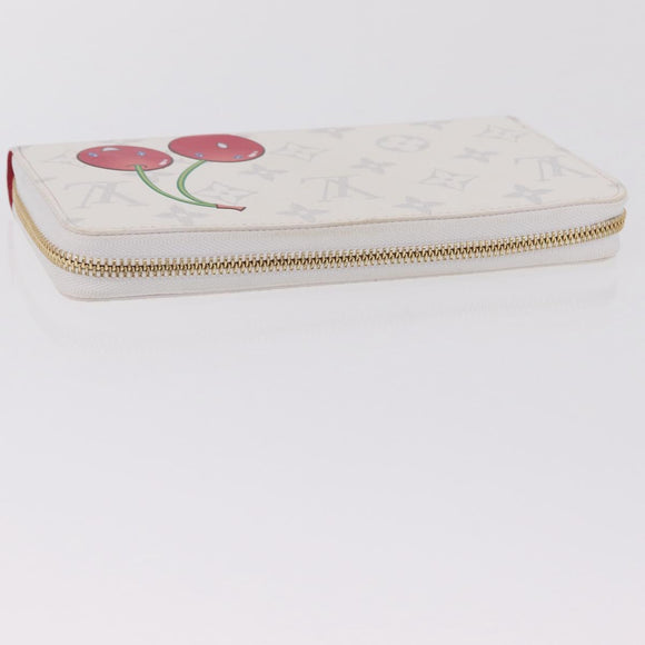 LOUIS VUITTON Monogram Cherry Zippy Long Wallet White M14240 LV Auth 206069SAM