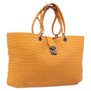 BOTTEGA VENETA INTRECCIATO Capri Tote Bag Leather Orange Auth 206070V-1