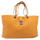 BOTTEGA VENETA INTRECCIATO Capri Tote Bag Leather Orange Auth 206070V-13