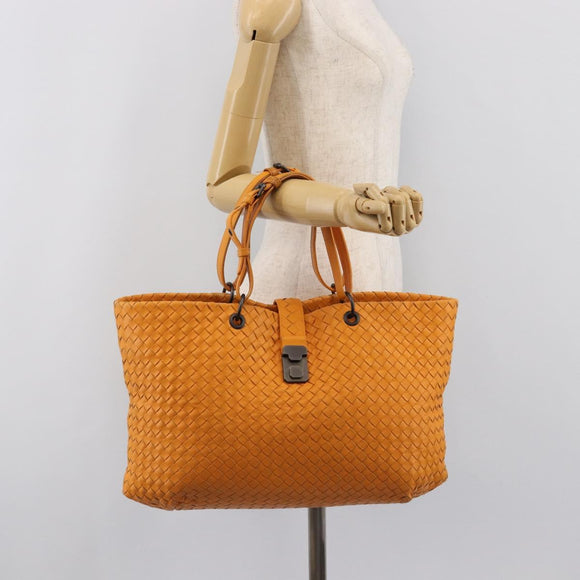 BOTTEGA VENETA INTRECCIATO Capri Tote Bag Leather Orange Auth 206070V