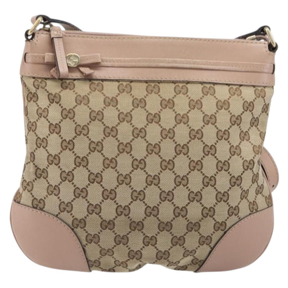 GUCCI GG Canvas Mayfair Shoulder Bag Beige Gold 257065 Auth 206073V