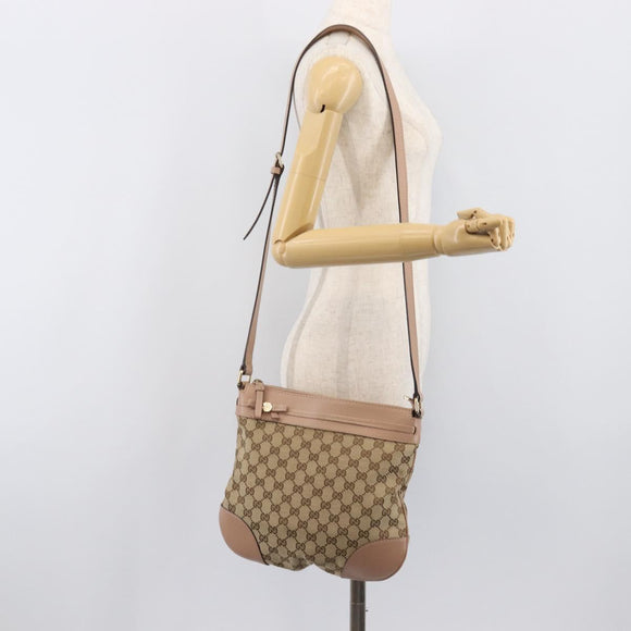 GUCCI GG Canvas Mayfair Shoulder Bag Beige Gold 257065 Auth 206073V