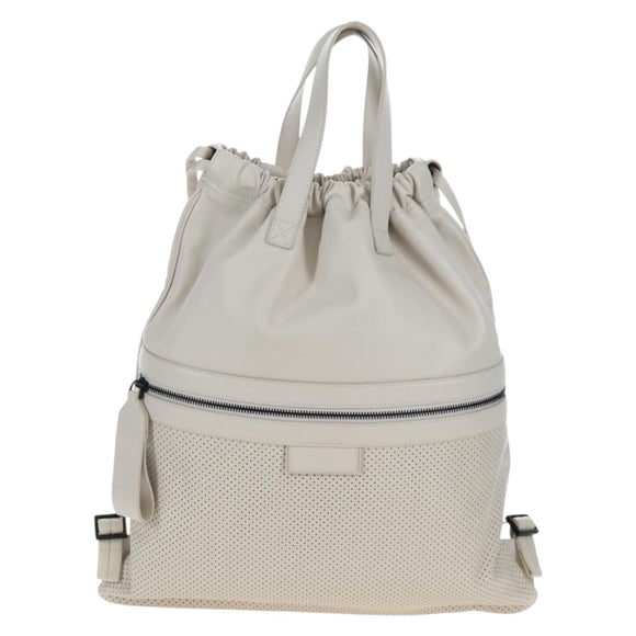BOTTEGA VENETA Backpack Leather 2way Ivory Auth 206074V