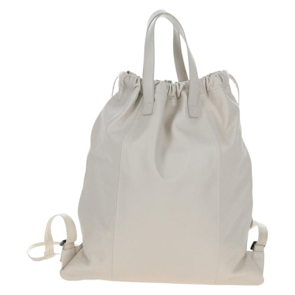 BOTTEGA VENETA Backpack Leather 2way Ivory Auth 206074V