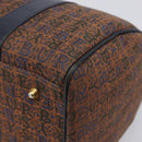 Burberrys Boston Bag Canvas Gold Brown Auth 206076A-11