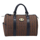 Burberrys Boston Bag Canvas Gold Brown Auth 206076A-2