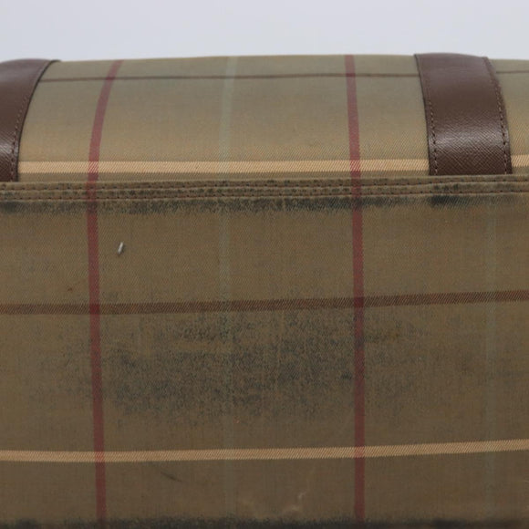 Burberrys Nova Check Boston Bag Canvas Beige Gold Auth 206077
