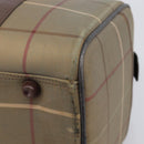 Burberrys Nova Check Boston Bag Canvas Beige Gold Auth 206077-17