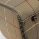 Burberrys Nova Check Boston Bag Canvas Beige Gold Auth 206077-18