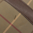 Burberrys Nova Check Boston Bag Canvas Beige Gold Auth 206077-11