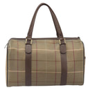 Burberrys Nova Check Boston Bag Canvas Beige Gold Auth 206077-2