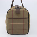 Burberrys Nova Check Boston Bag Canvas Beige Gold Auth 206077-3