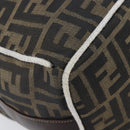 FENDI Zucca Canvas Vanity Hand Bag Black Brown Auth 206079-16