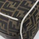 FENDI Zucca Canvas Vanity Hand Bag Black Brown Auth 206079-18