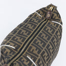 FENDI Zucca Canvas Vanity Hand Bag Black Brown Auth 206079-8
