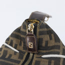 FENDI Zucca Canvas Vanity Hand Bag Black Brown Auth 206079-20