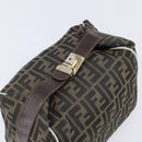 FENDI Zucca Canvas Vanity Hand Bag Black Brown Auth 206079-6
