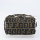 FENDI Zucca Canvas Vanity Hand Bag Black Brown Auth 206079-5