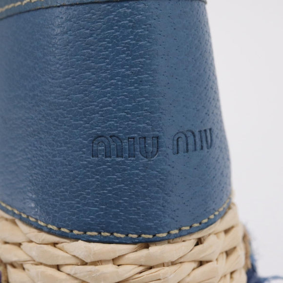 Miu Miu Hand Bag Raffia Beige Gold Auth 206081V