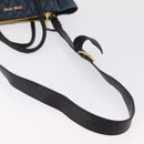 Miu Miu Biker Hand Bag Denim 2way Navy Gold Auth 206083V-9