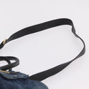 Miu Miu Biker Hand Bag Denim 2way Navy Gold Auth 206083V-16