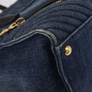 Miu Miu Biker Hand Bag Denim 2way Navy Gold Auth 206083V-10