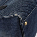 Miu Miu Biker Hand Bag Denim 2way Navy Gold Auth 206083V-19
