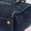 Miu Miu Biker Hand Bag Denim 2way Navy Gold Auth 206083V-20