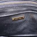 Miu Miu Biker Hand Bag Denim 2way Navy Gold Auth 206083V-22