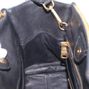 Miu Miu Biker Hand Bag Denim 2way Navy Gold Auth 206083V-24