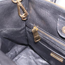 Miu Miu Biker Hand Bag Denim 2way Navy Gold Auth 206083V-25