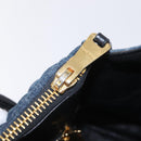 Miu Miu Biker Hand Bag Denim 2way Navy Gold Auth 206083V-27