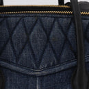 Miu Miu Biker Hand Bag Denim 2way Navy Gold Auth 206083V-3