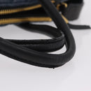 Miu Miu Biker Hand Bag Denim 2way Navy Gold Auth 206083V-8