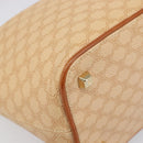 CELINE Macadam Canvas Accessory Pouch PVC Leather Beige Gold Auth 206085V-11