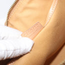 CELINE Macadam Canvas Accessory Pouch PVC Leather Beige Gold Auth 206085V-21