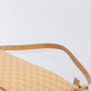 CELINE Macadam Canvas Accessory Pouch PVC Leather Beige Gold Auth 206085V-8