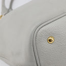 Miu Miu Hand Bag Leather 2way Gray Gold Auth 206086V-15