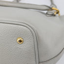 Miu Miu Hand Bag Leather 2way Gray Gold Auth 206086V-16
