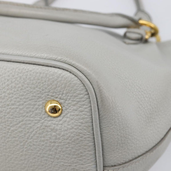 Miu Miu Hand Bag Leather 2way Gray Gold Auth 206086V