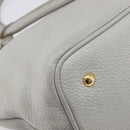 Miu Miu Hand Bag Leather 2way Gray Gold Auth 206086V-17