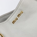 Miu Miu Hand Bag Leather 2way Gray Gold Auth 206086V-18