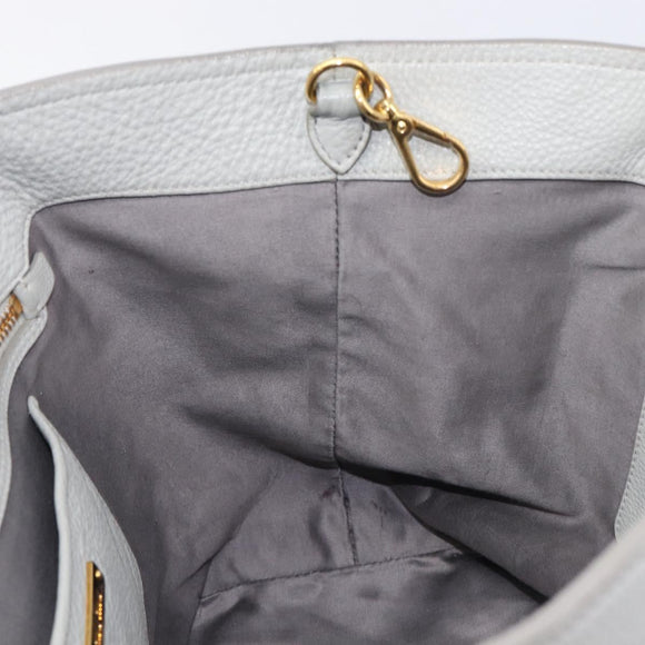Miu Miu Hand Bag Leather 2way Gray Gold Auth 206086V
